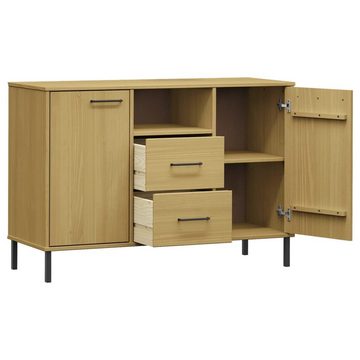 vidaXL Sideboard Sideboard OSLO mit Metallbeinen Braun 113x40x77 cm Massivholz (1 St)