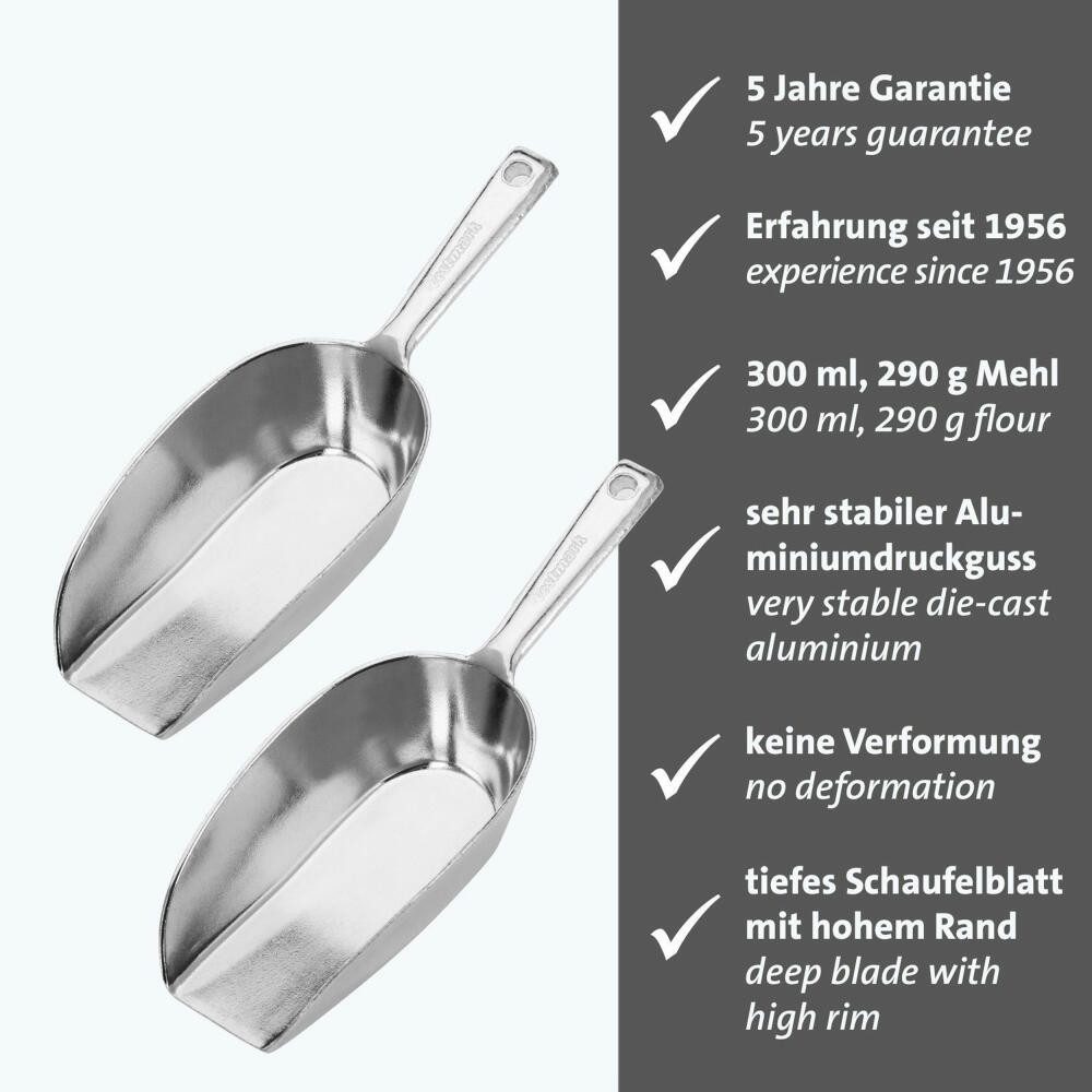 WESTMARK Küchenschaufel 2 Stk. Haushaltsschaufeln »Hygia«, 300 ml, Aluminium