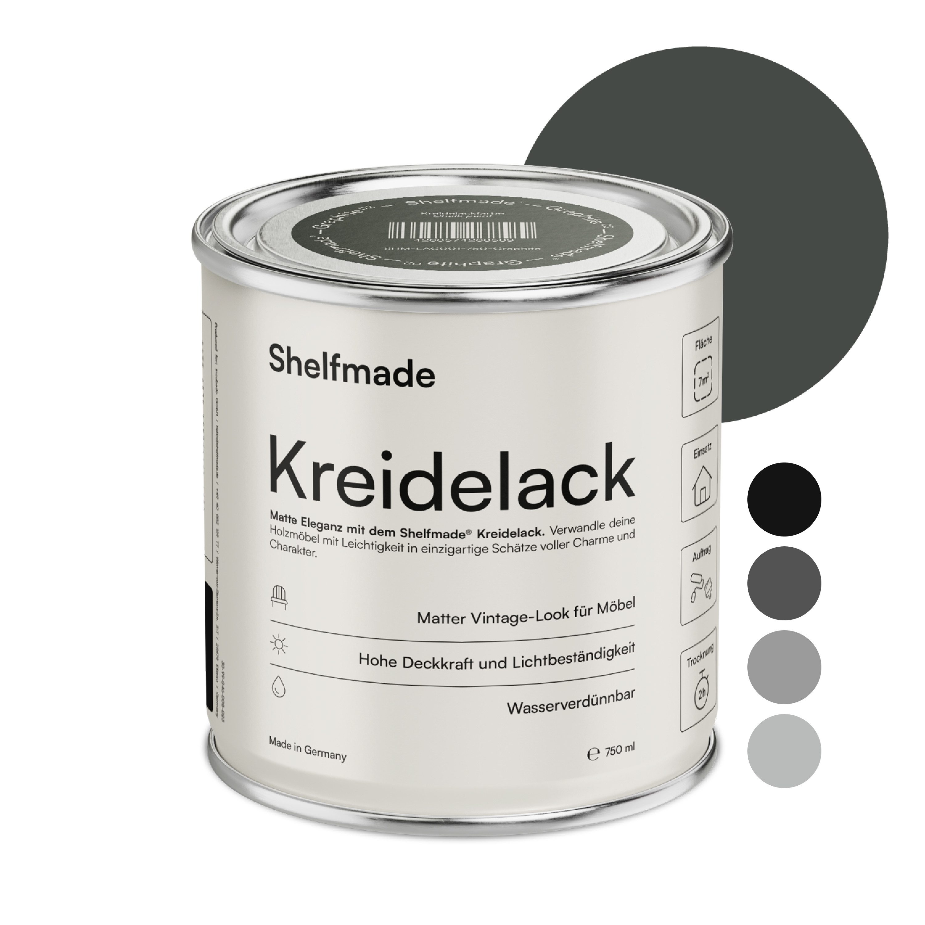 shelfmade Kreidefarbe Kreidefarbe Möbel Shabby Chic Holzlack DIY - Chalk Paint matter Look