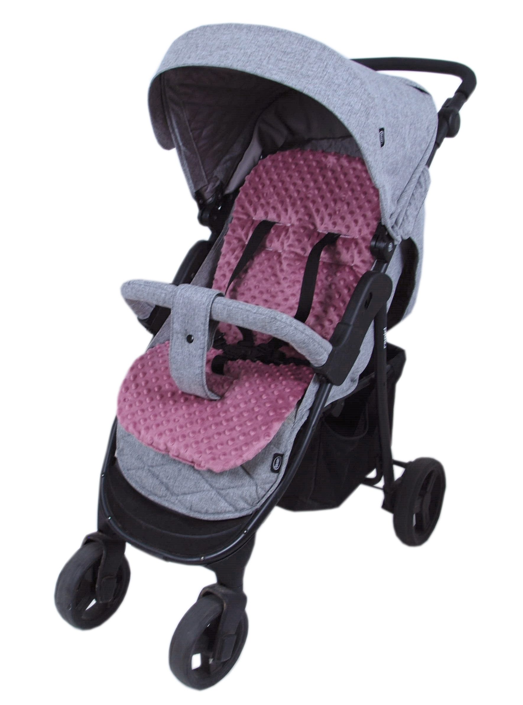 BabyLux Kinderwagenaufsatz Sitzauflage für Kinderwagen Buggy Sitzeinlage Kinderwagenauflage, S125. Elefanten Rosa