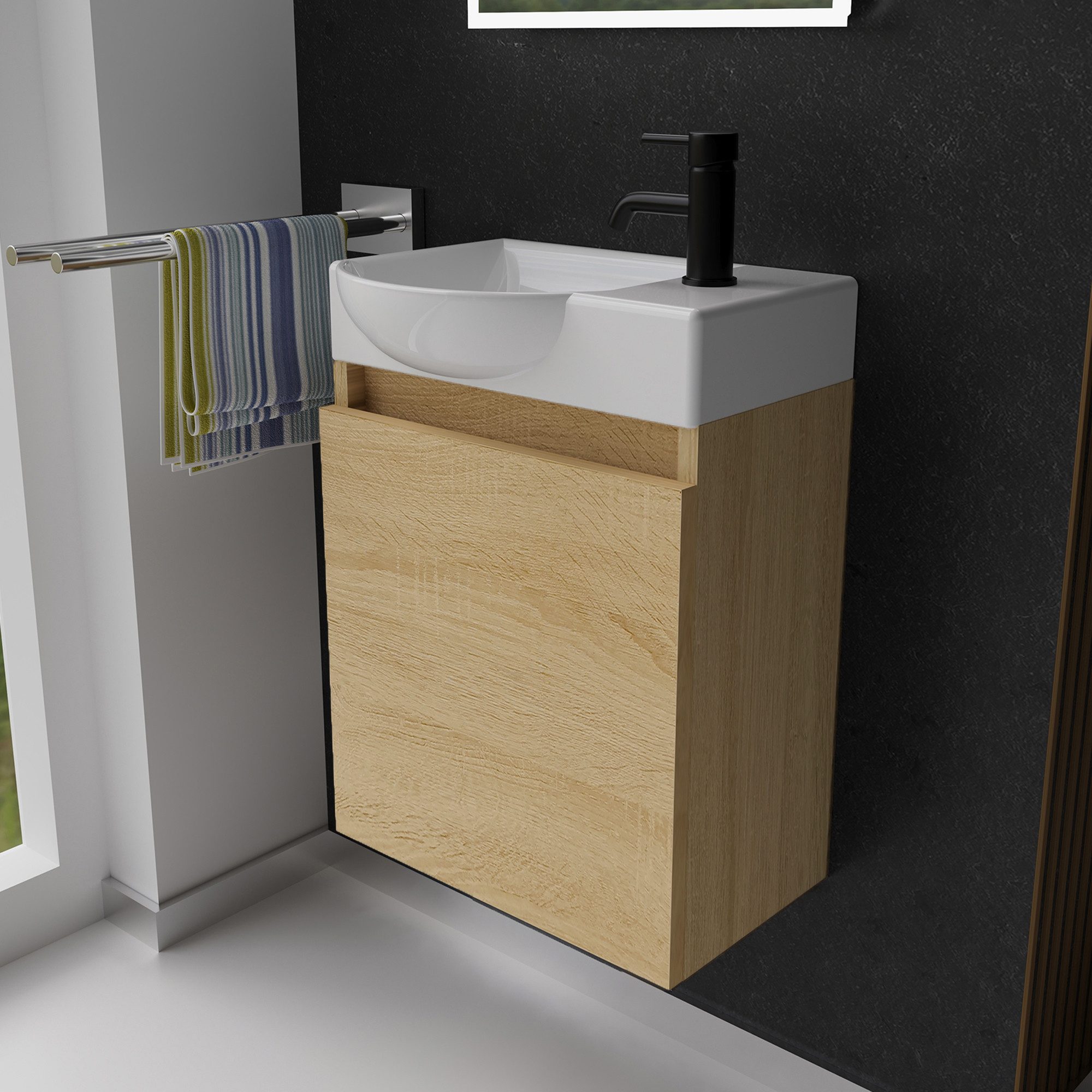 Alpenberger Badmöbel-Set Gäste WC Waschbecken mit günstig online kaufen