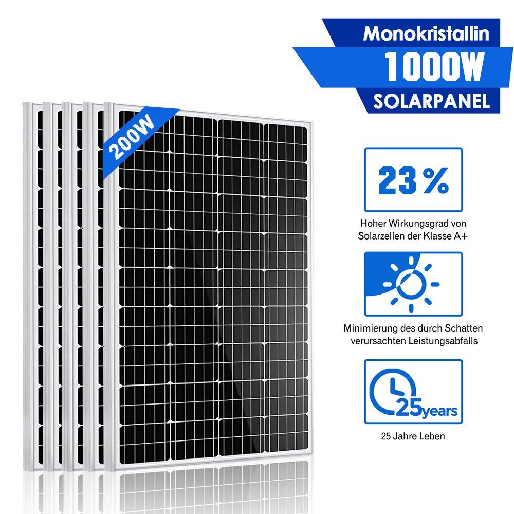 GLIESE Solarmodul 1000W Solarpanel 12V 200w Solarmodul