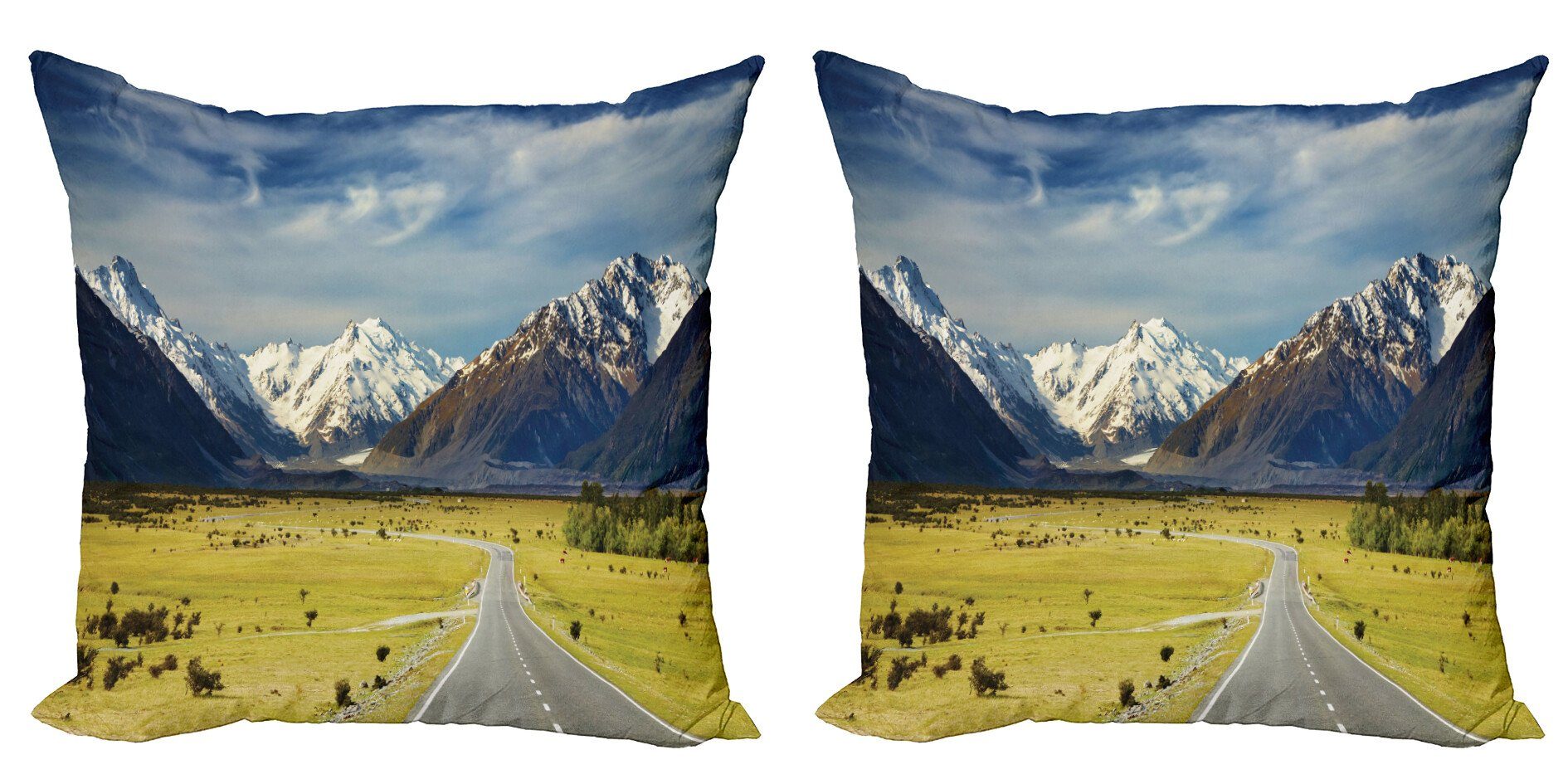 Kissenbezüge Modern Accent Doppelseitiger Digitaldruck, Abakuhaus (2 Stück), Landschaft Snowy Mountains Alpen