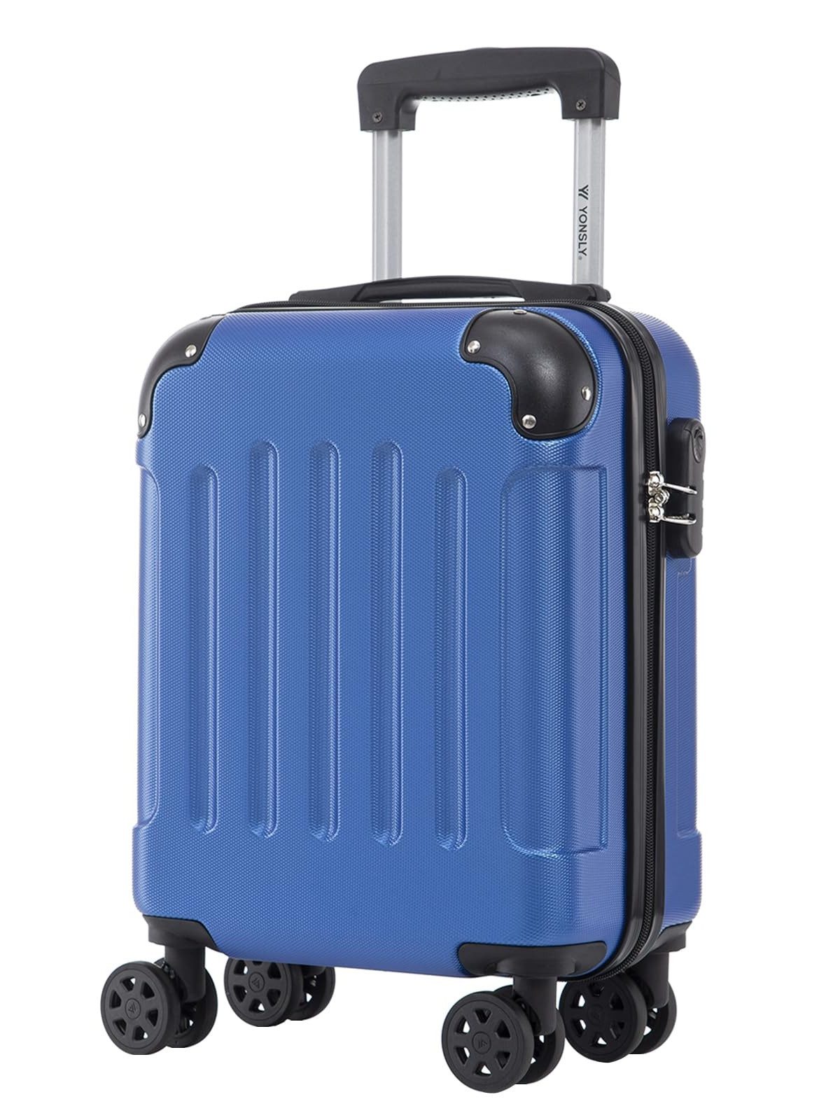 YONSLY Hartschalen-Trolley Hartschalen-Reisekoffer Trolley für Kurztrip und Urlaubsreisen, 4 Rollen, mit Zahlenschloss, ABS-Schale und weichem Gummigriff für Tragekomfort