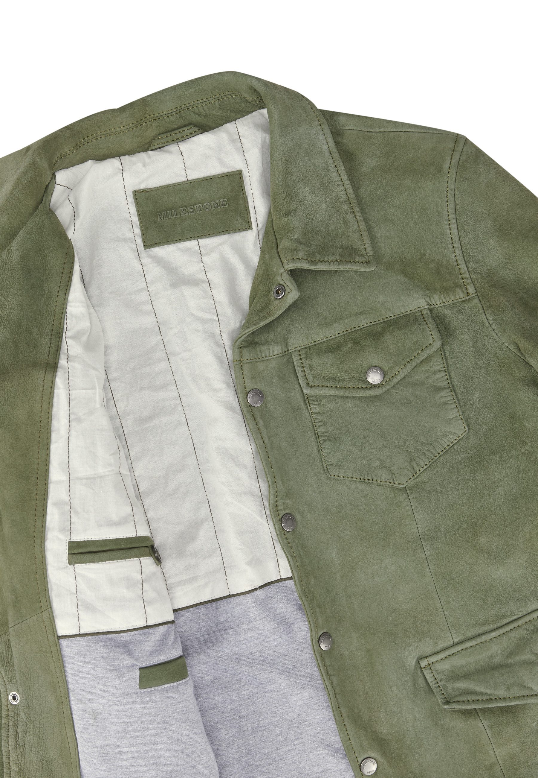 Lederjacke MSValerio Herren Bikerjacke Jacke Leder klassisch