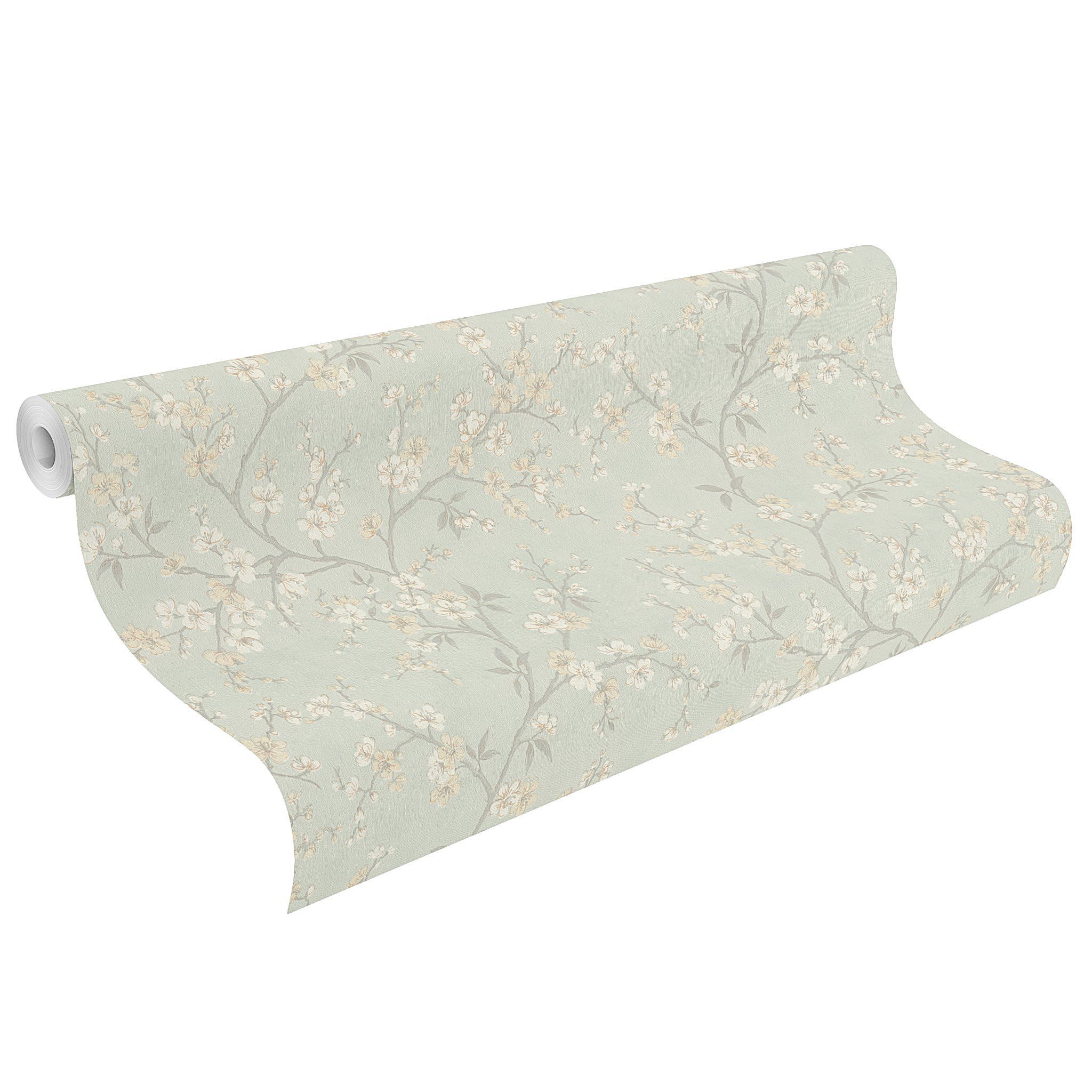 Rasch Vliestapete, strukturiert, Blumen, (1 Rolle, 1 St), Geblümt, doppelbreit (106cm)