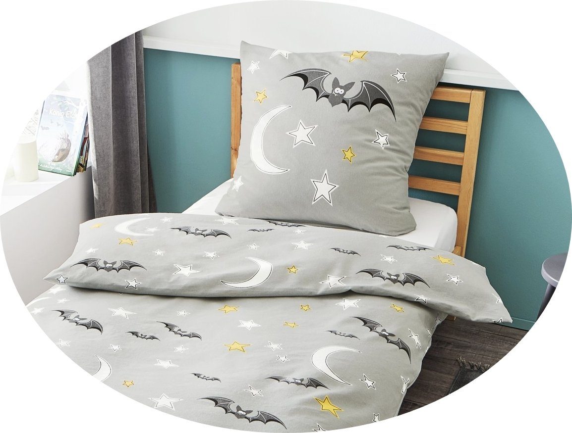 JACK Kinderbettwäsche JACK by Bierbaum Kinder Biber Fledermaus Bettwäsche 2 günstig online kaufen