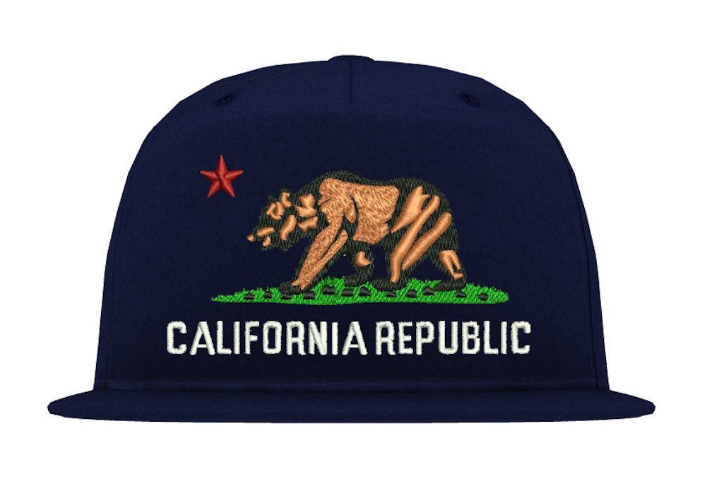 Youth Designz Baseball Cap Stickerei Republic California Logo Unisex mit modischer Snapback Navyblau Cap
