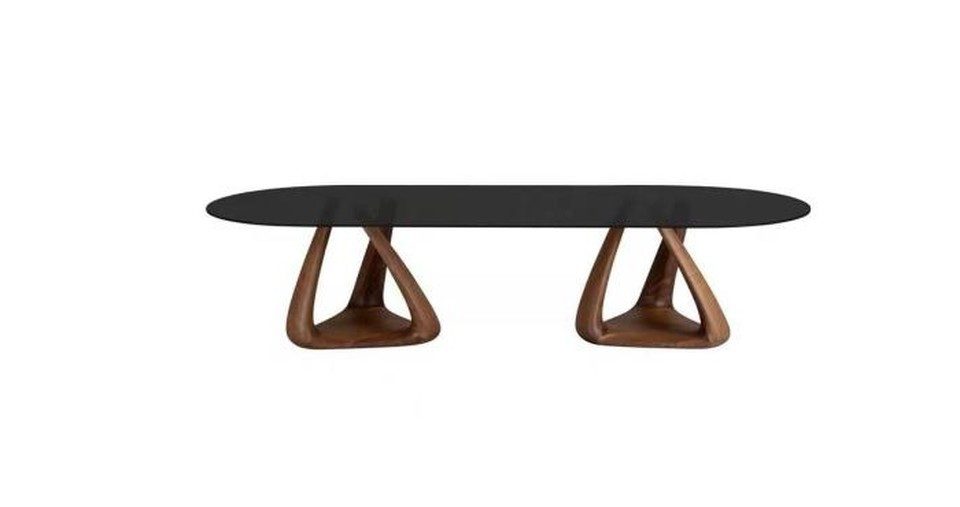 Xlmoebel Esstisch Designer Esstisch Schwarz Oval Marmorplatte elegant (Designer Esstisch), Made in Europa
