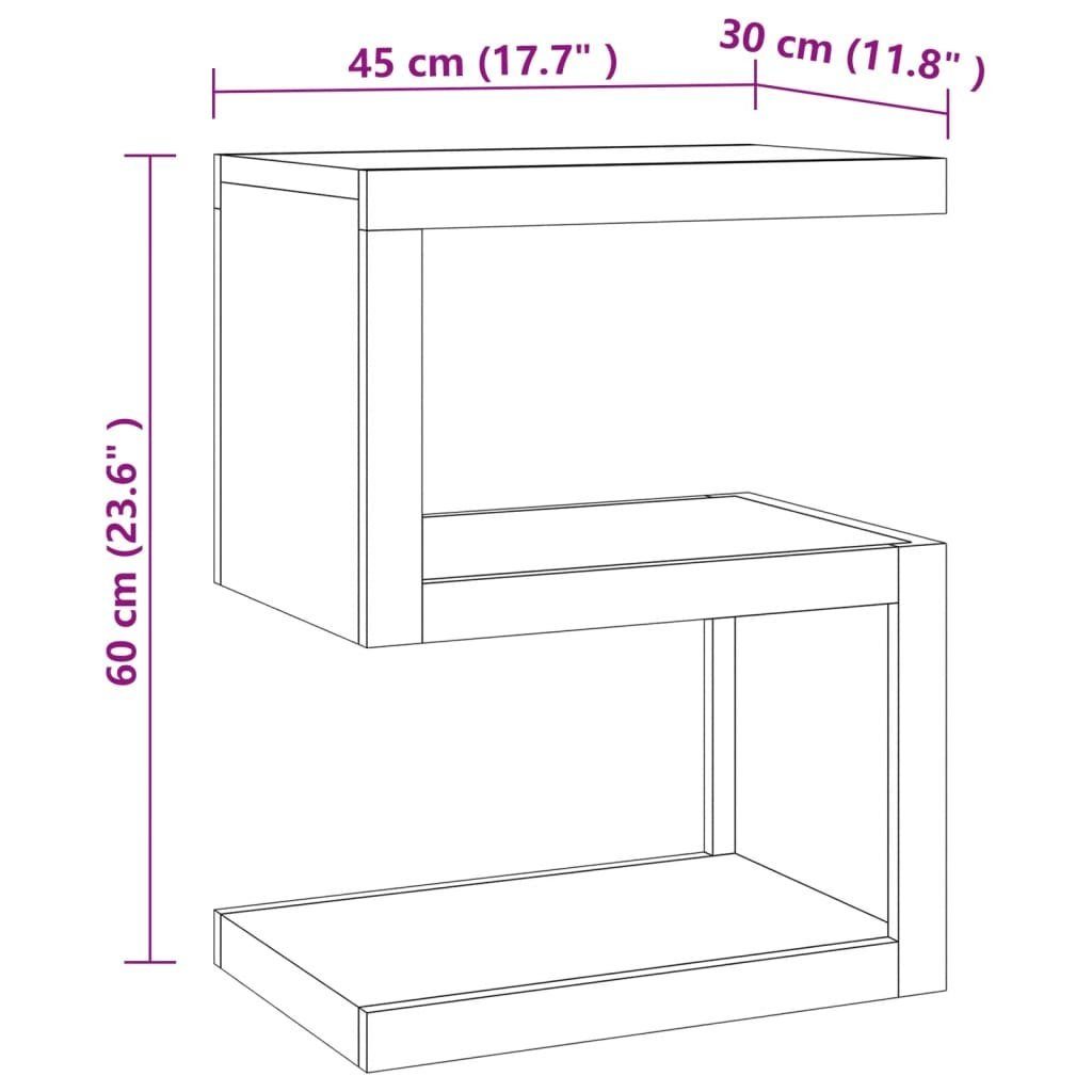 (1-St) Teak vidaXL Beistelltisch Beistelltisch cm Massivholz 45x30x60