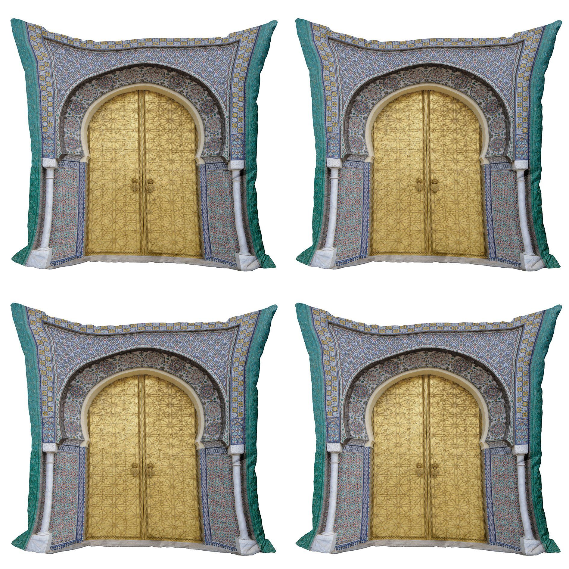 Kissenbezüge Modern Accent Doppelseitiger Digitaldruck, Abakuhaus (4 Stück), marokkanisch Antike Türen