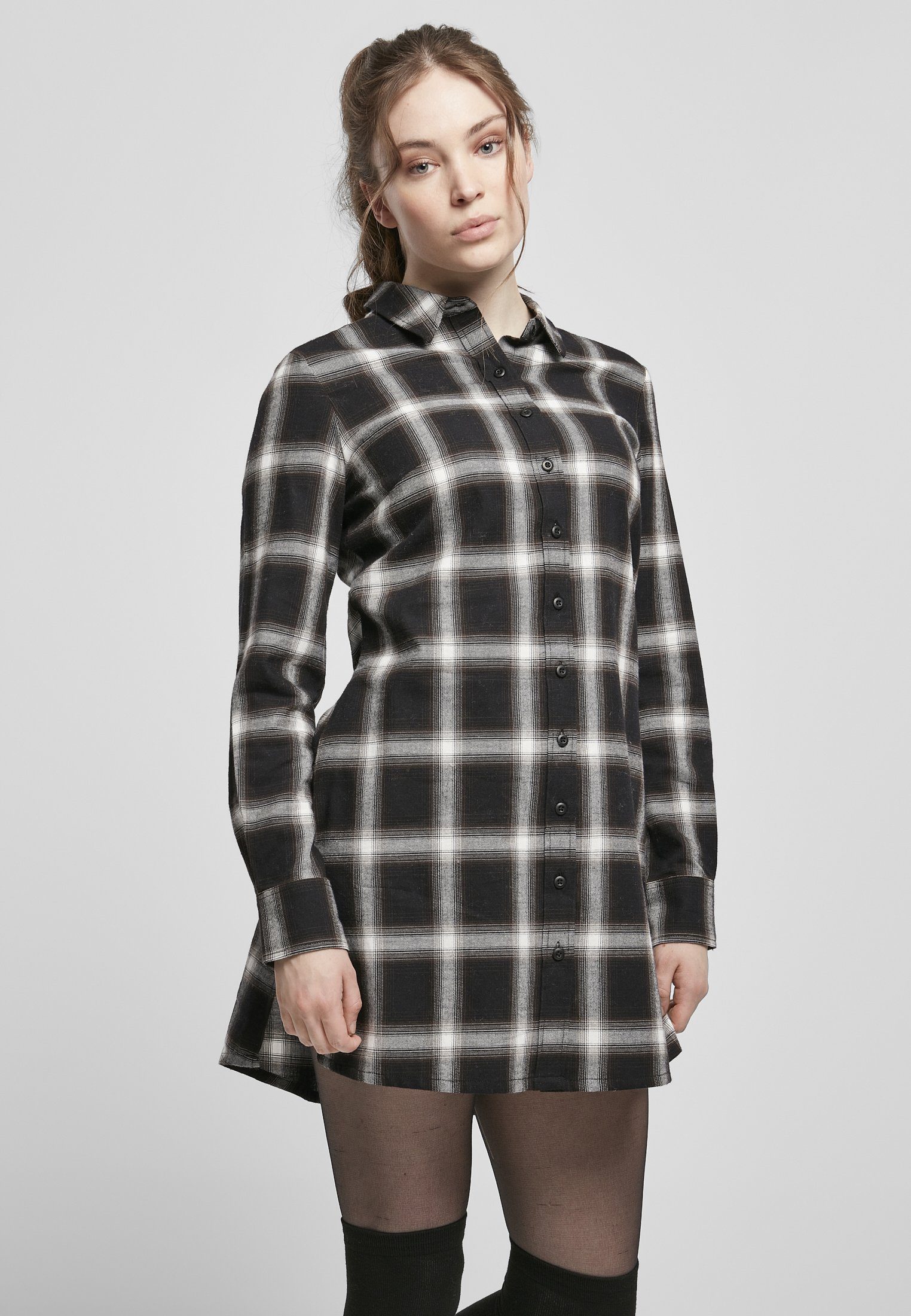 URBAN CLASSICS Shirtkleid Urban Classics Damen Ladies Cotton Check Shirt Dress 1-tlg mehr