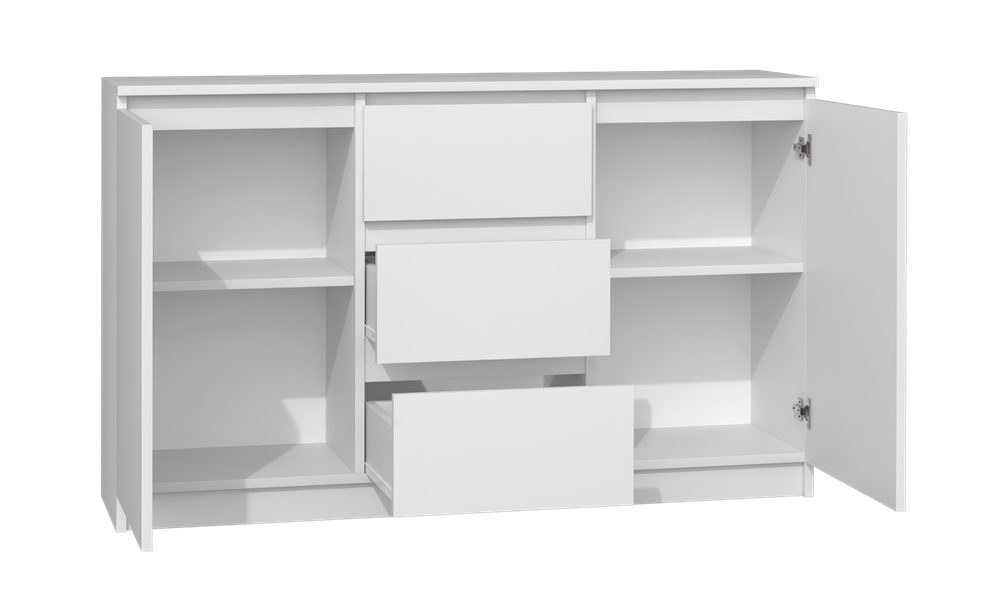 ibonto Eckkommode Kommode mit 2 Türen und 3 Schubladen -Elegantes & Praktisches Design