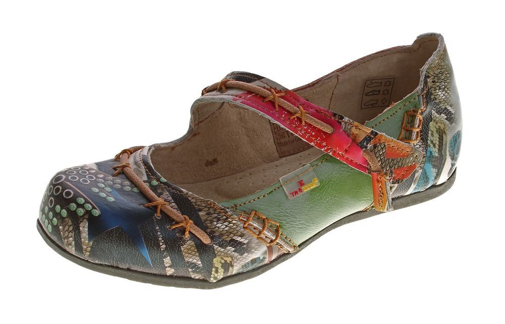 Leder Ballerina Muster variieren Schuhe TMA 5085 Keilpumps