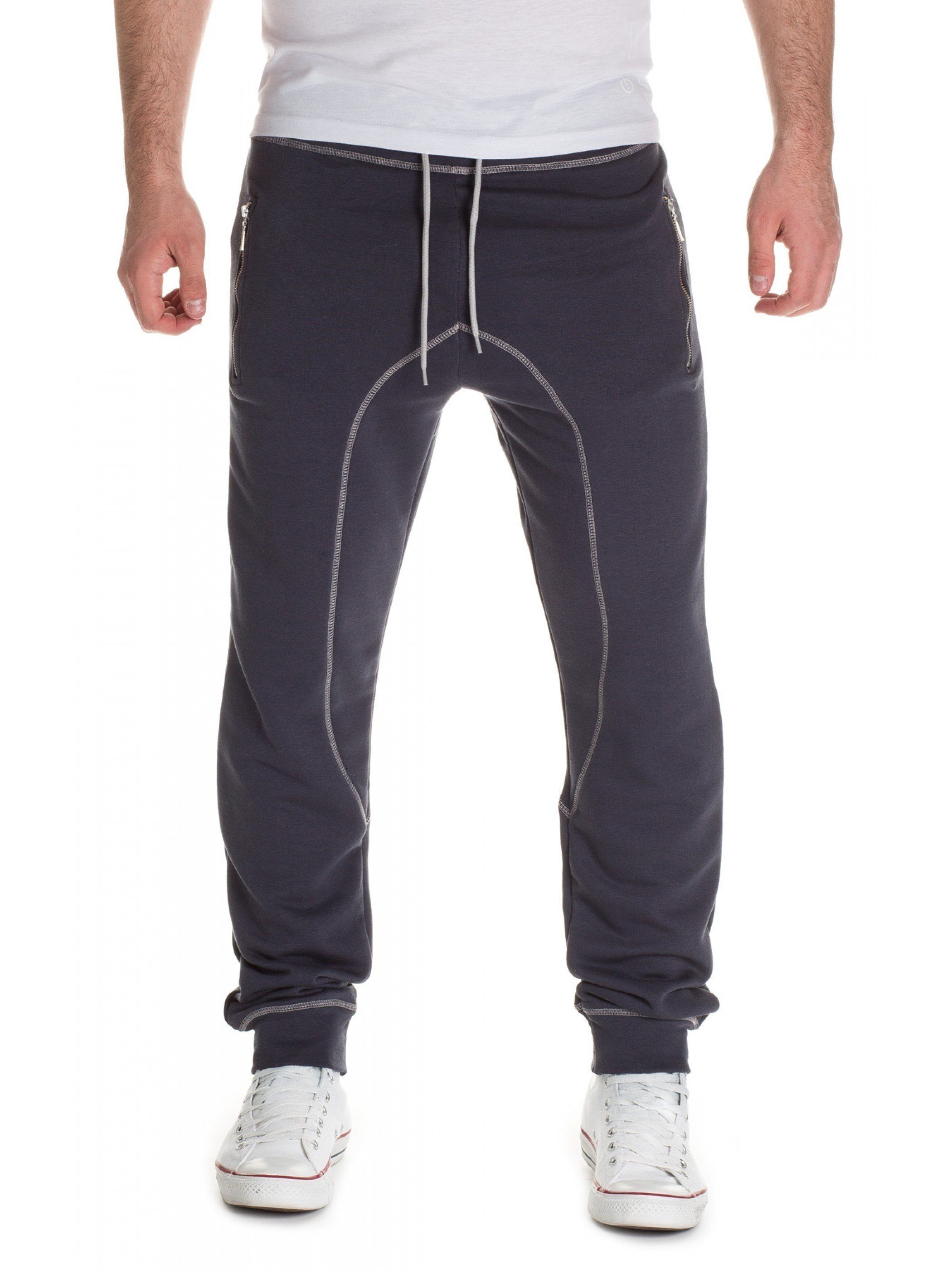 Yazubi Jogginghose Bruno Jogger mit elastischem Bund, mit Kordelzug Schwarz (anthra 10003)