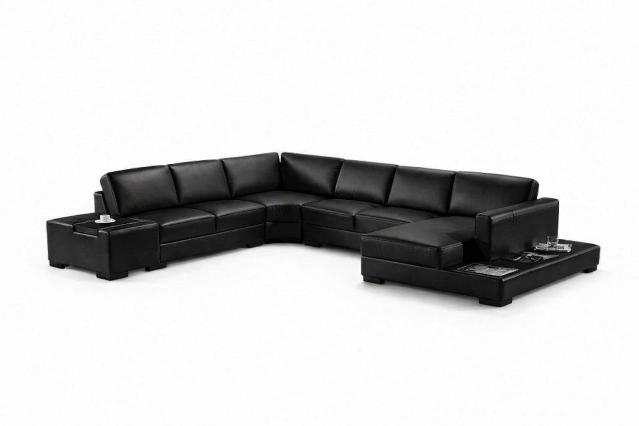 Xlmoebel Ecksofa Ledersofa Ecksofa Sofa Polster Sitz Eckgarnitur XXL Sofas Sofort #, Hergestellt in Europa, Eckcouch