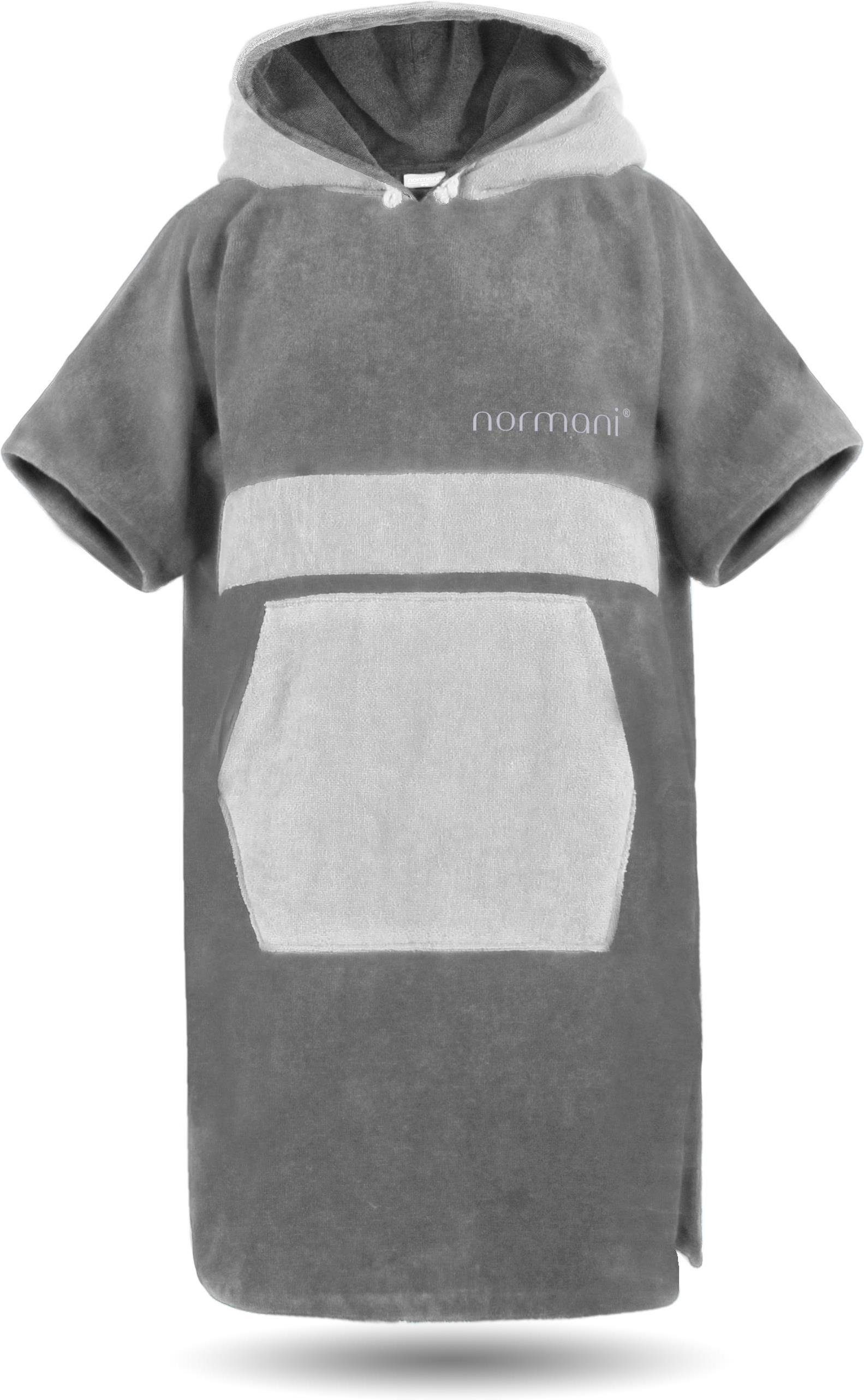 normani Badeponcho Bademantel Surfer Poncho, Midilänge, Baumwolle, Kapuze, Schlupf, Badeponcho aus 100 % saugstarker Baumwolle