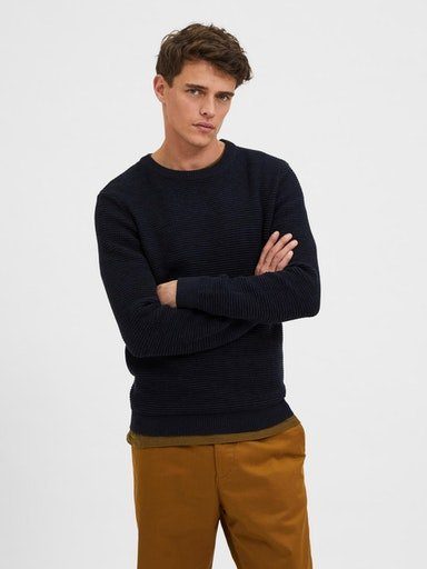 Selected Rundhalspullover SLHVINCE LS KNIT BUBBLE günstig online kaufen