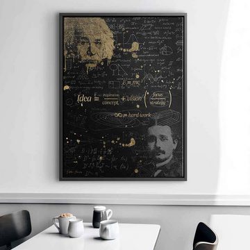 DOTCOMCANVAS® Leinwandbild Idea, Leinwandbild Albert Einstein Idee Motivation Formel Zeichnung Porträt