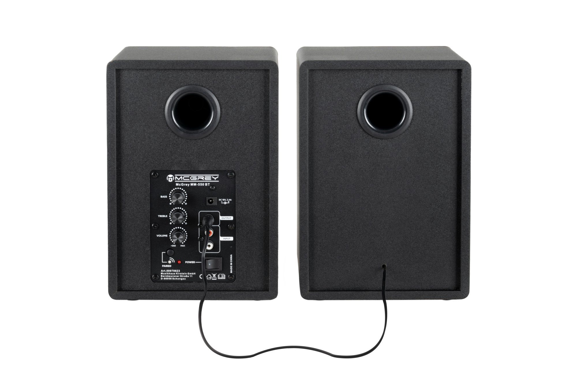 McGrey MM-550BT Multimedia Studio Monitor Paar Lautsprecher (Bluetooth 5.1, 50 W, 2.0 Regallautsprecher mit Tonregler für Höhen und Tiefen)