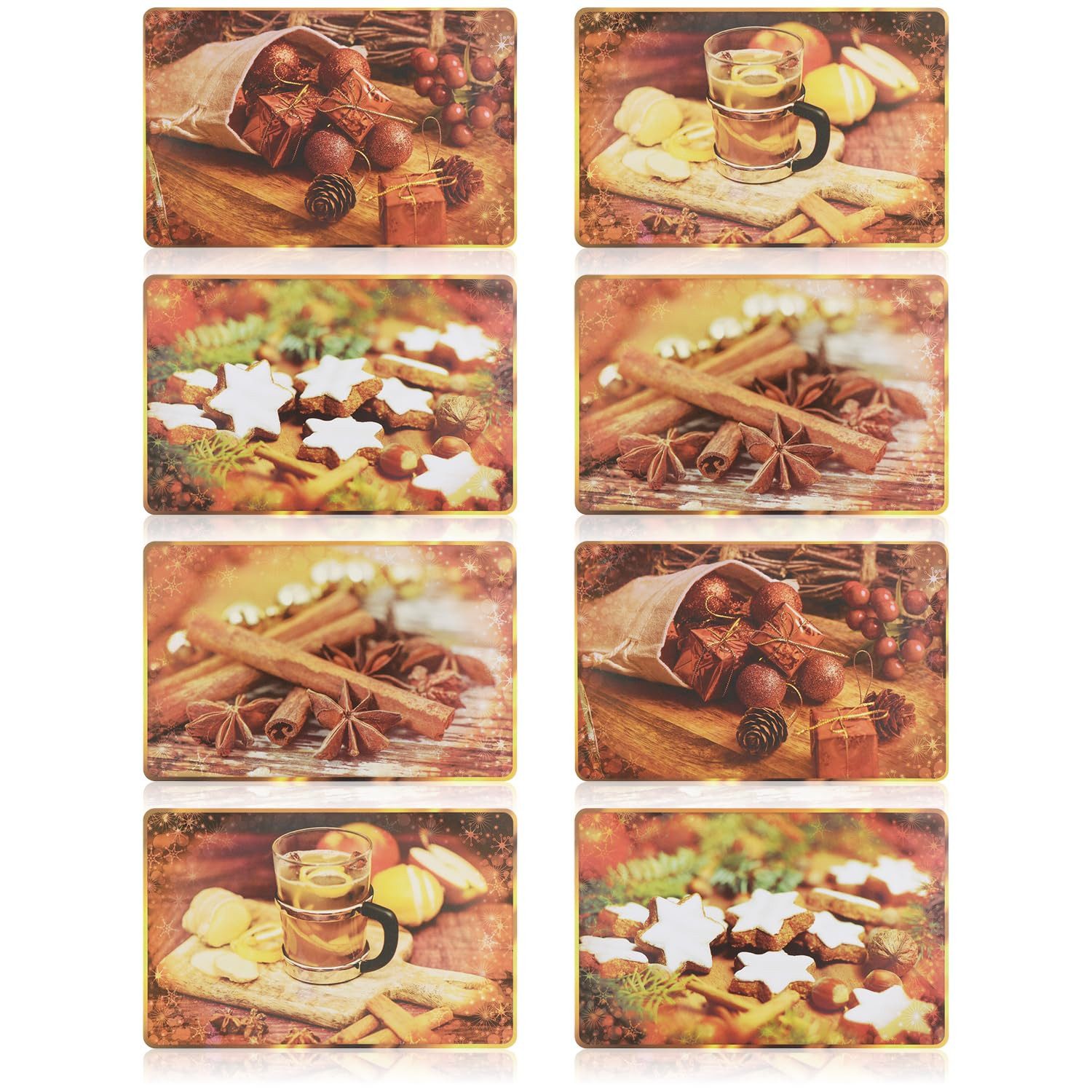 com-four Platzset Platzmatte für Weihnachten - Platzset für Küche und Esszimmer, (8-St)