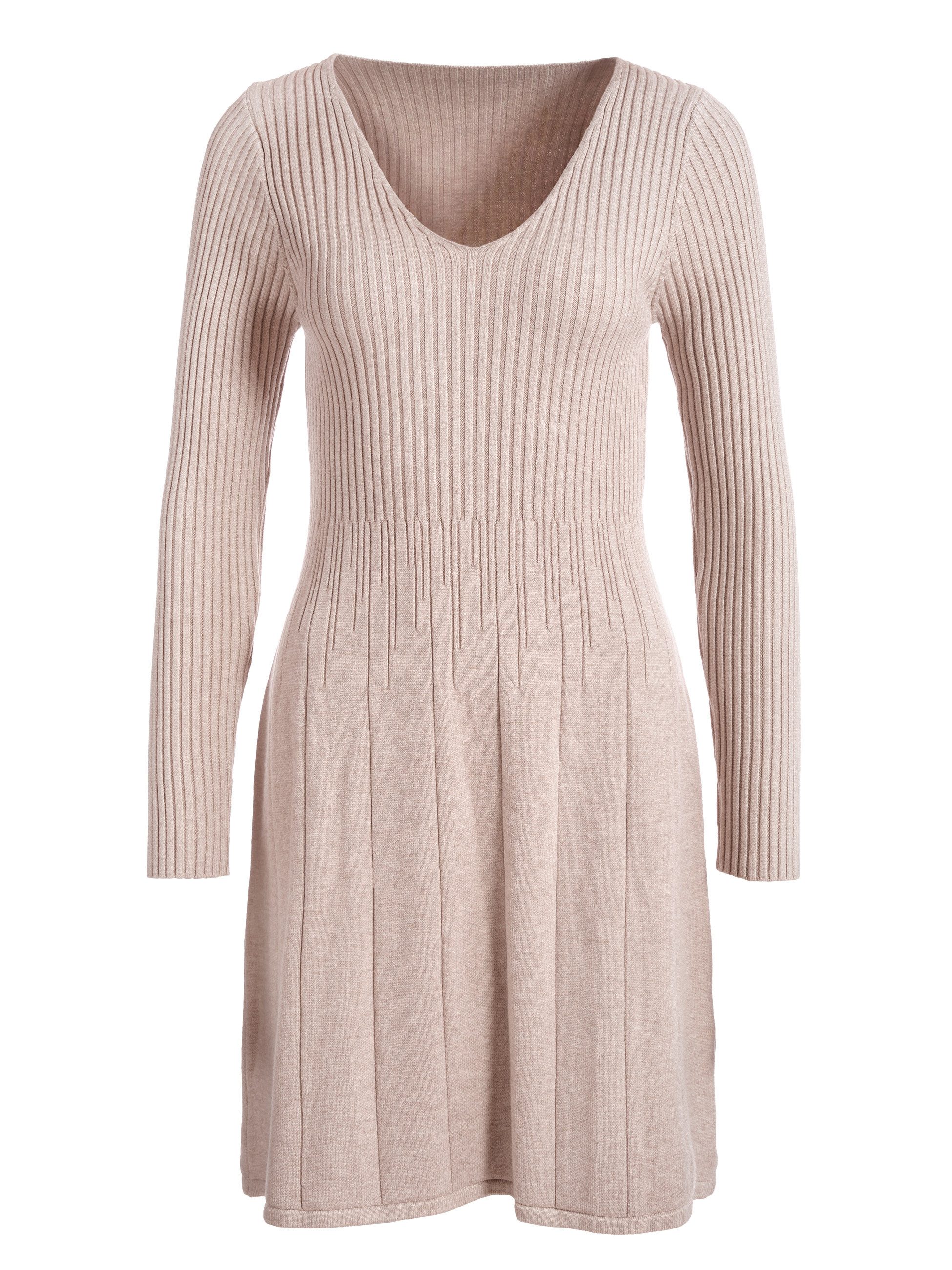 Strickkleid Kurzes Ripp-Strickkleid tailliert