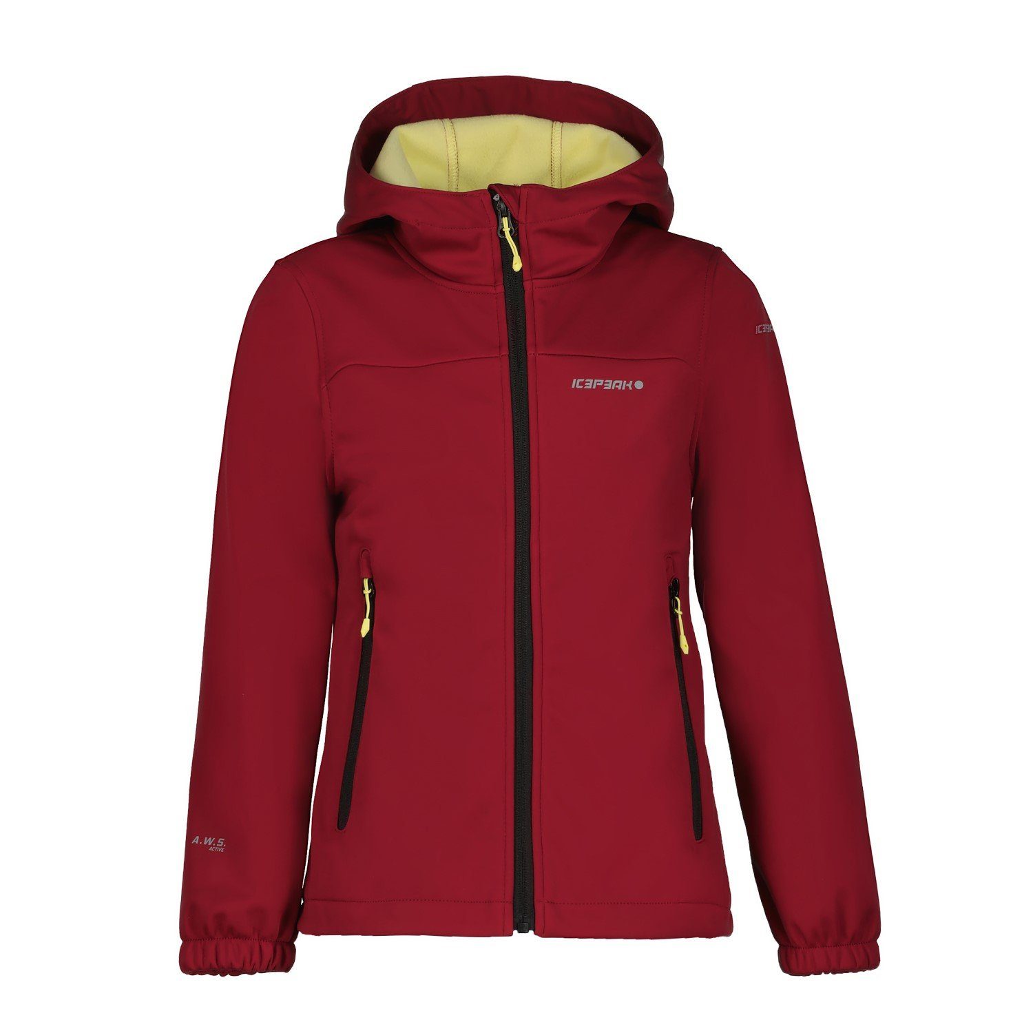 Funktionsjacke Kleve mit Icepeak Weinrot Kapuze Mädchen Jr Icepeak Softshelljacke