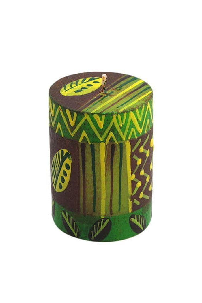 Nobunto Stumpenkerze BABA - Handbemalt 5x7cm, Handbemalte Kunstkerze aus Südafrika · Fair for Life