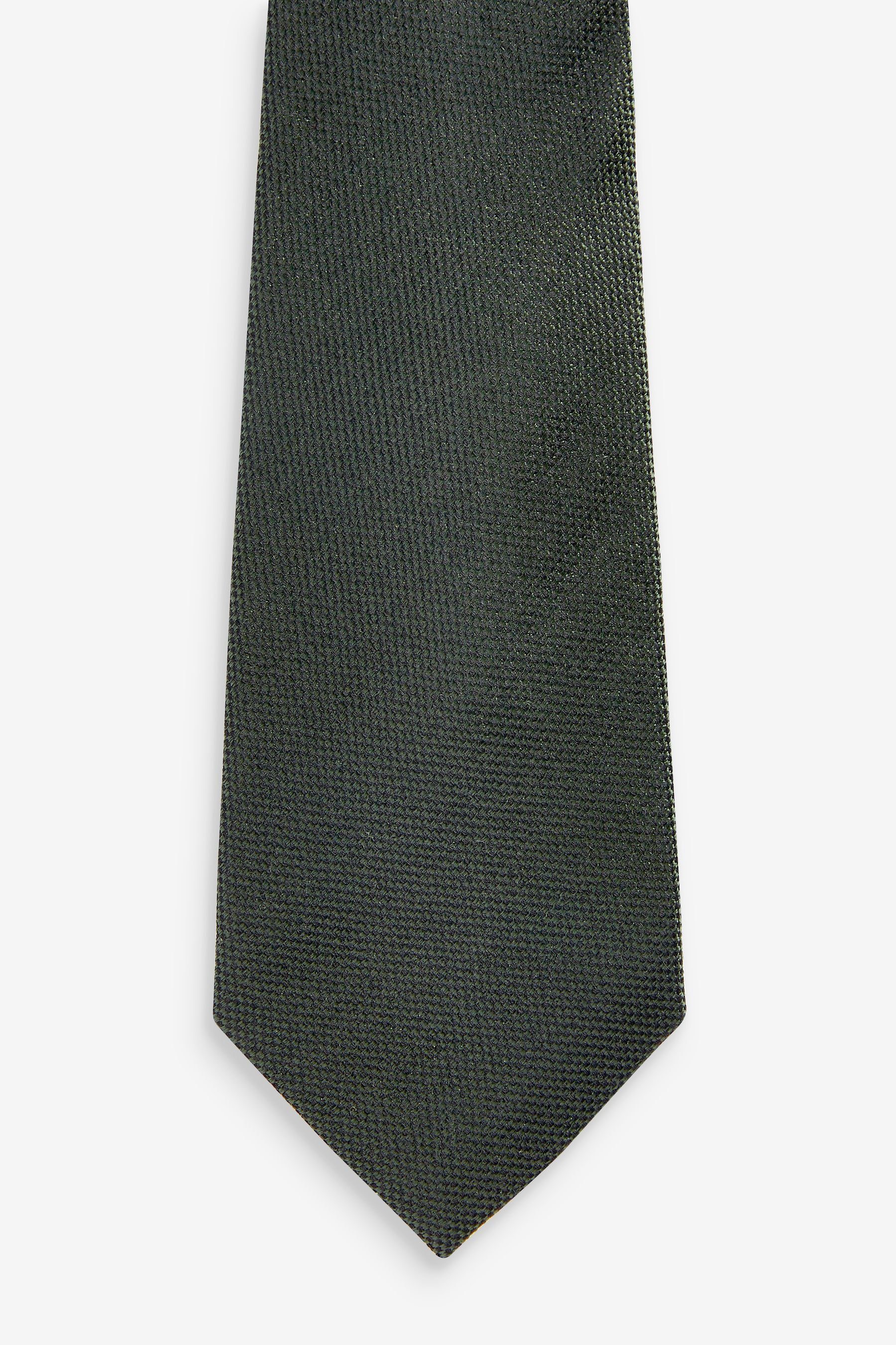 Next Krawatte aus Set Blue Einstecktuch (2-St) und Floral Seidenkrawatte Forest Green/Navy