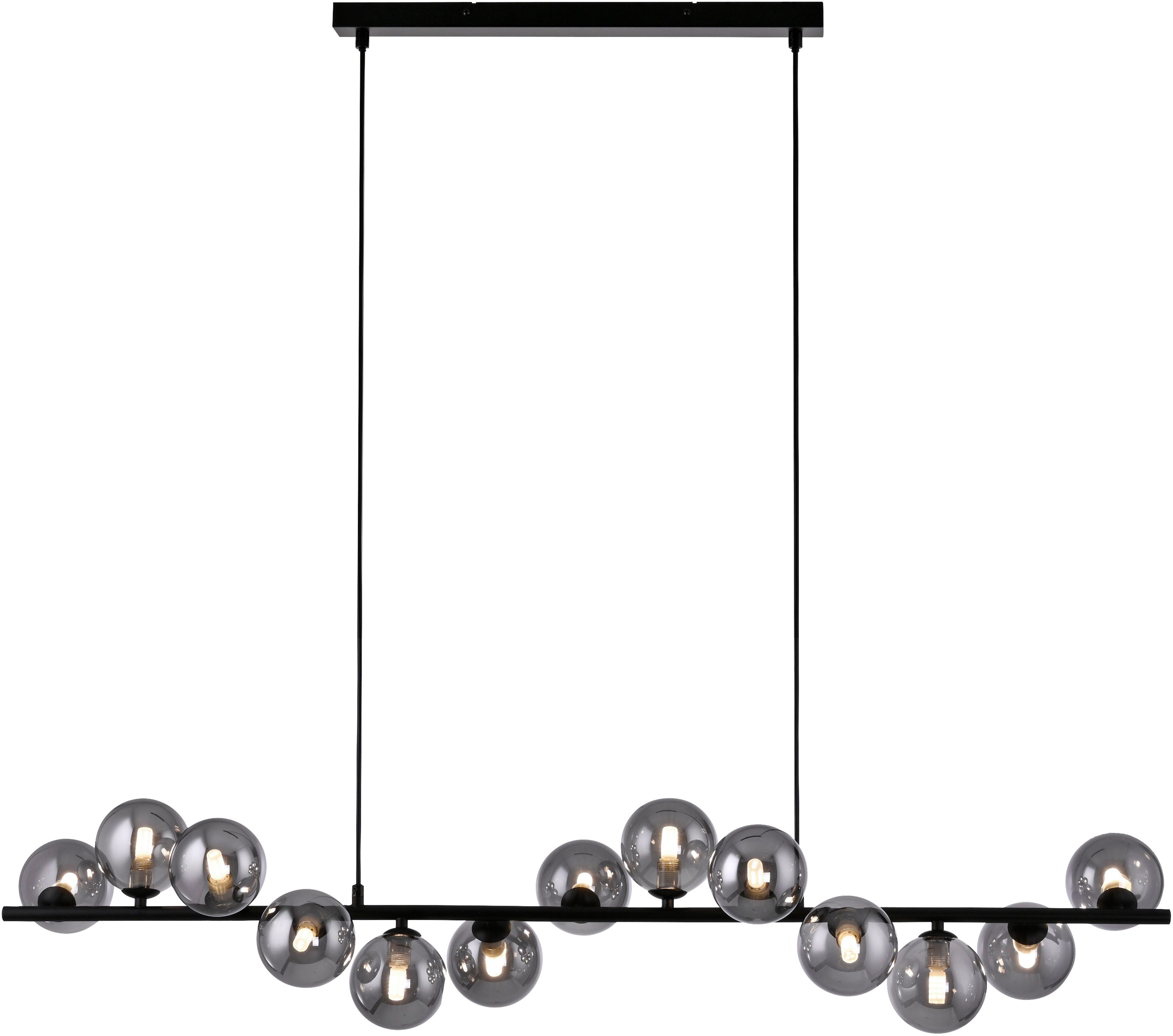 SCHÖNER WOHNEN-Kollektion LED Pendelleuchte DUBAI, LED wechselbar, Warmweiß, SCHÖNER WOHNEN Kollektion, Höheneinstellbar, Rauchgläser