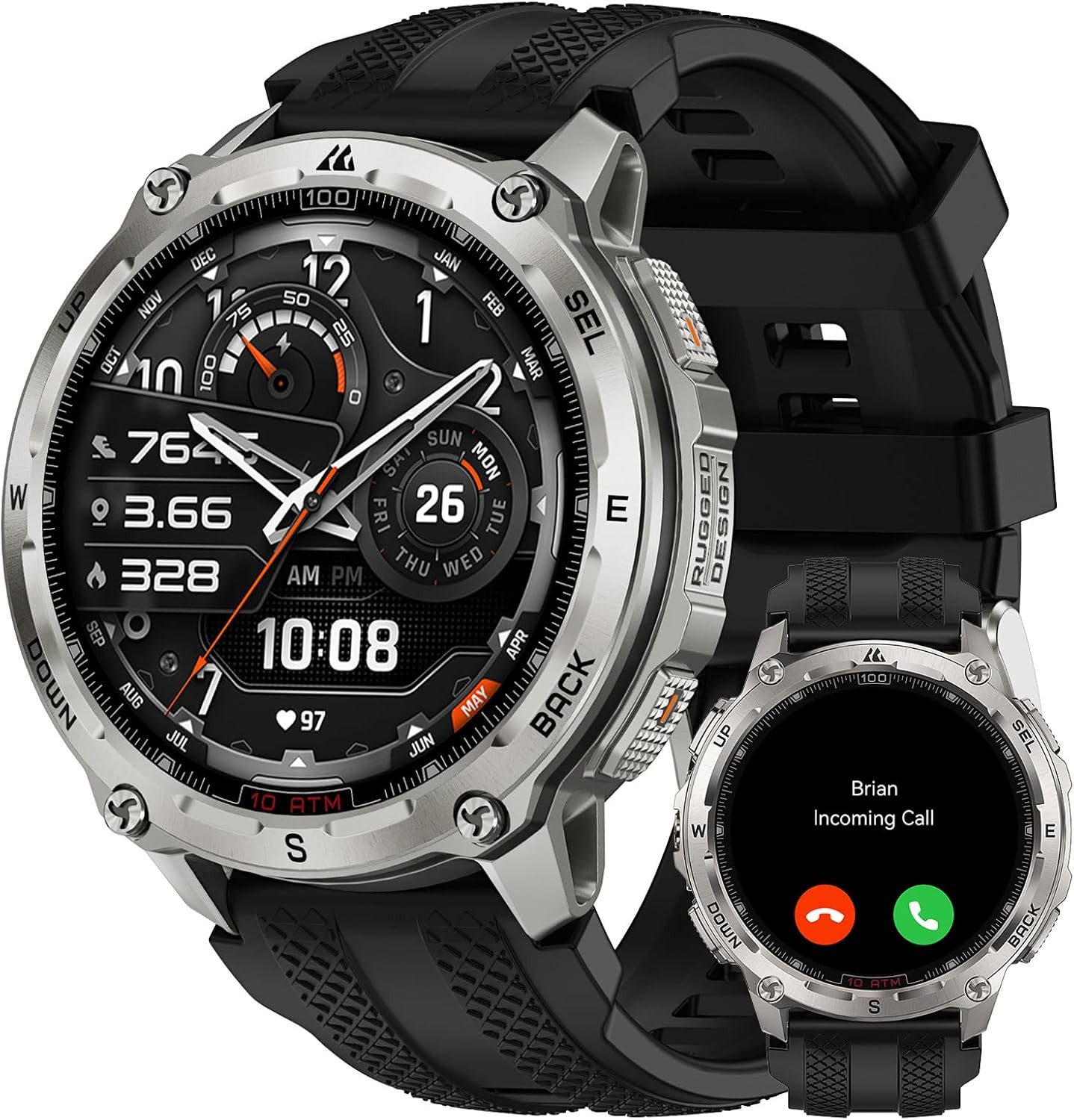 KOSPET TANK T4 Smartwatch (3,6 cm, Andriod ios), EXTREM ROBUSTE OUTDOOR SMARTWATCH
