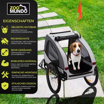 zoomundo Fahrradhundeanhänger Hundeanhänger Fahrradanhänger für Hunde Buddy in Grau