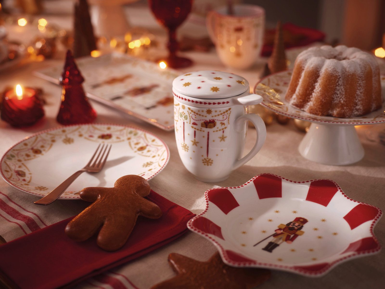 Hutschenreuther Servierplatte Christmas Love Platte eckig 36cm, Porzellan, (Platten)