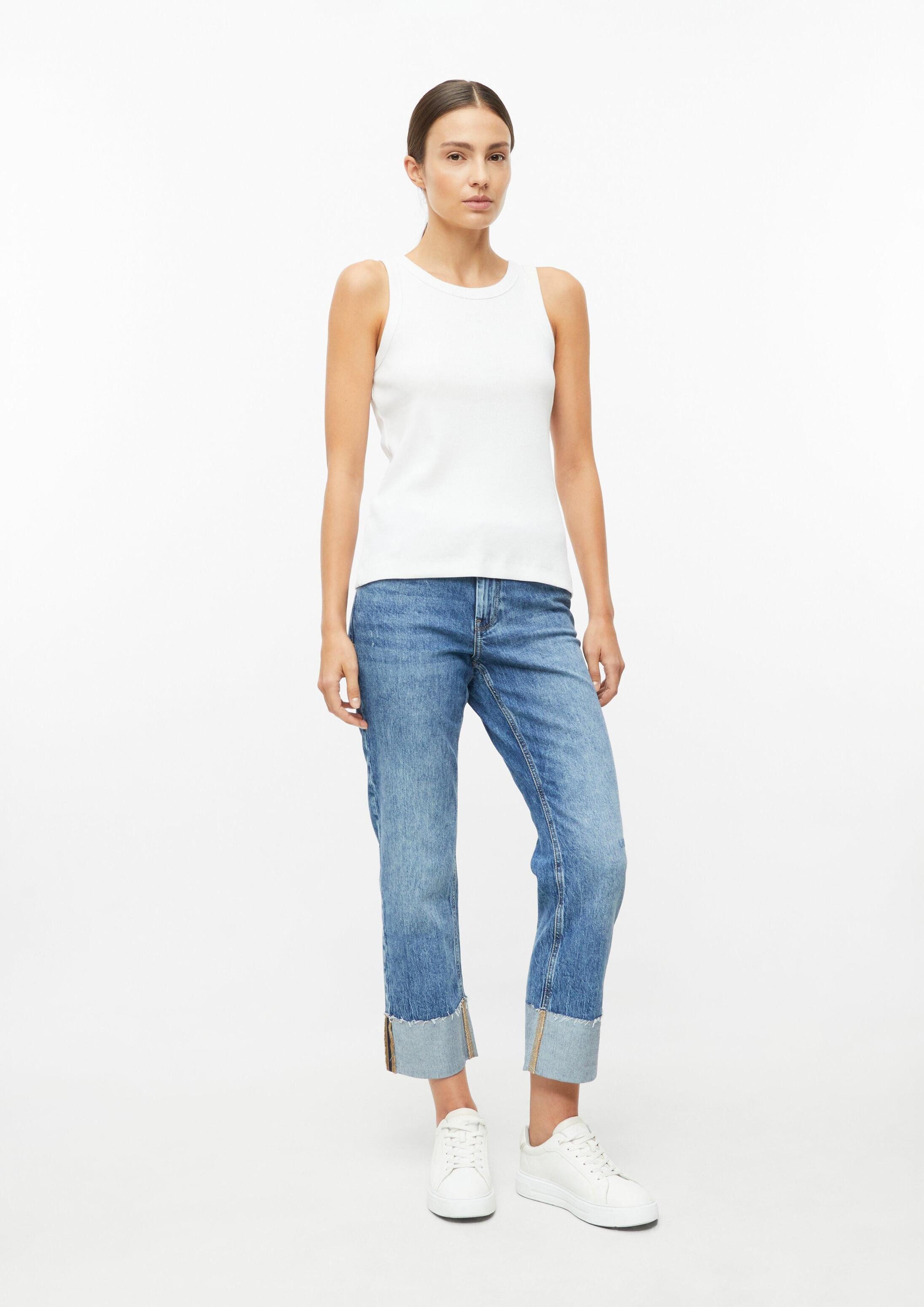 s.Oliver Regular-fit-Jeans Jeans-Hose KAROLIN Cropped Jeans Karolin / Mid Rise / Straight Fit / fixierten Umschlag