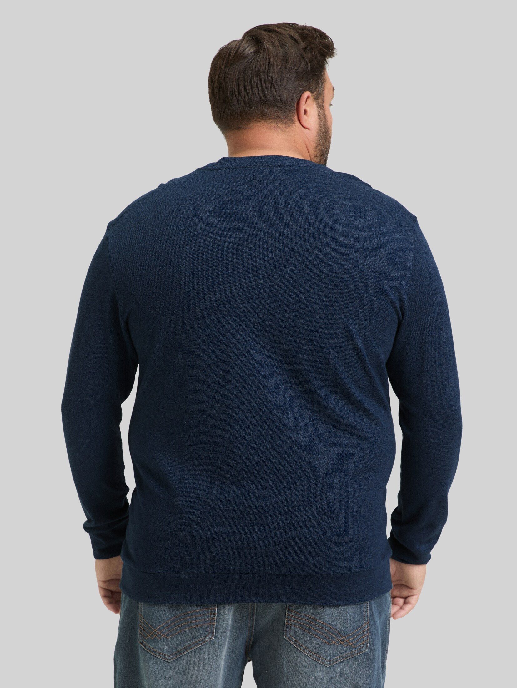 TOM TAILOR PLUS Langarmshirt T-Shirt Plus Size - Langarmshirt mit Logo-Badge