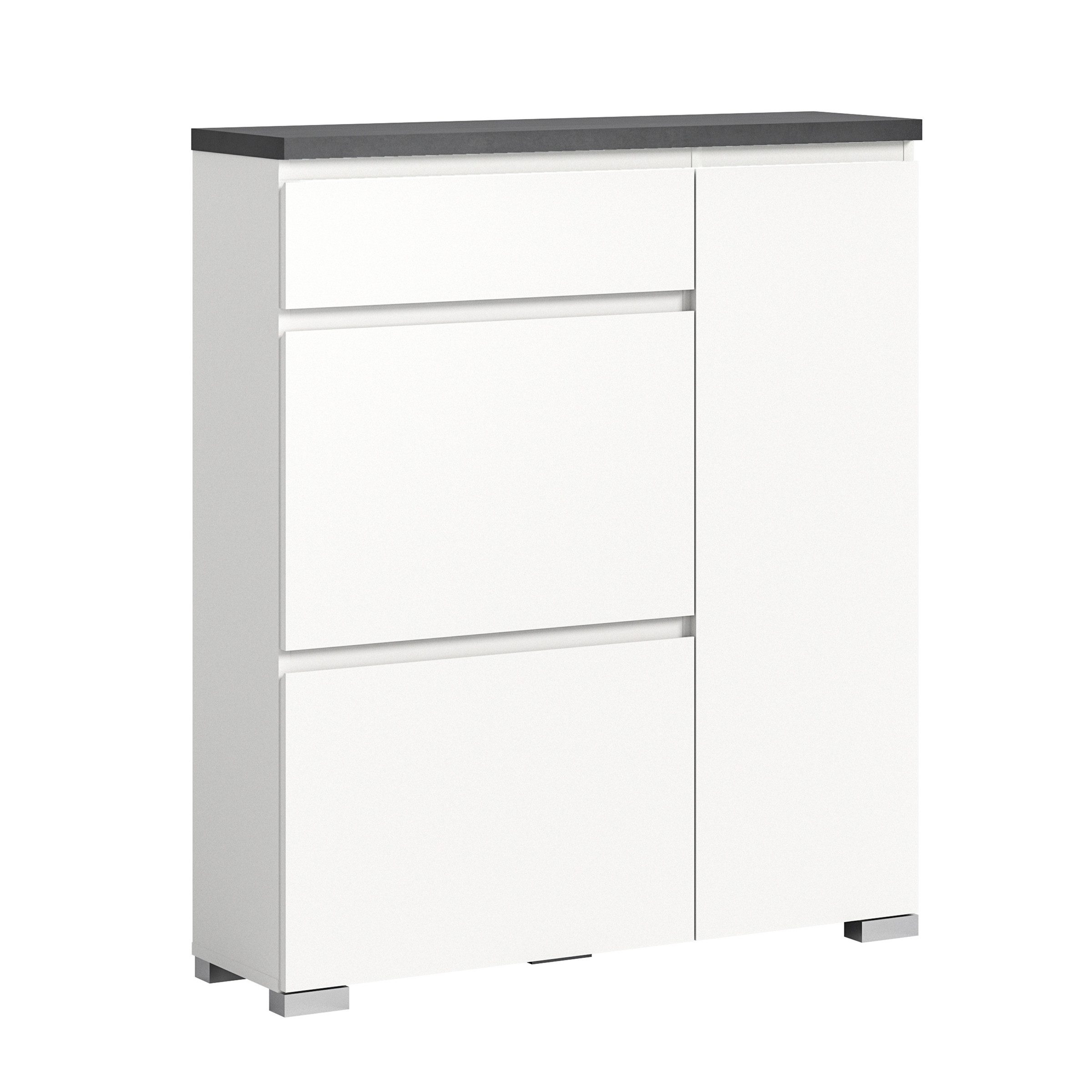 xonox.home Schuhschrank in Weiß - 95x109x27cm (BxHxT)