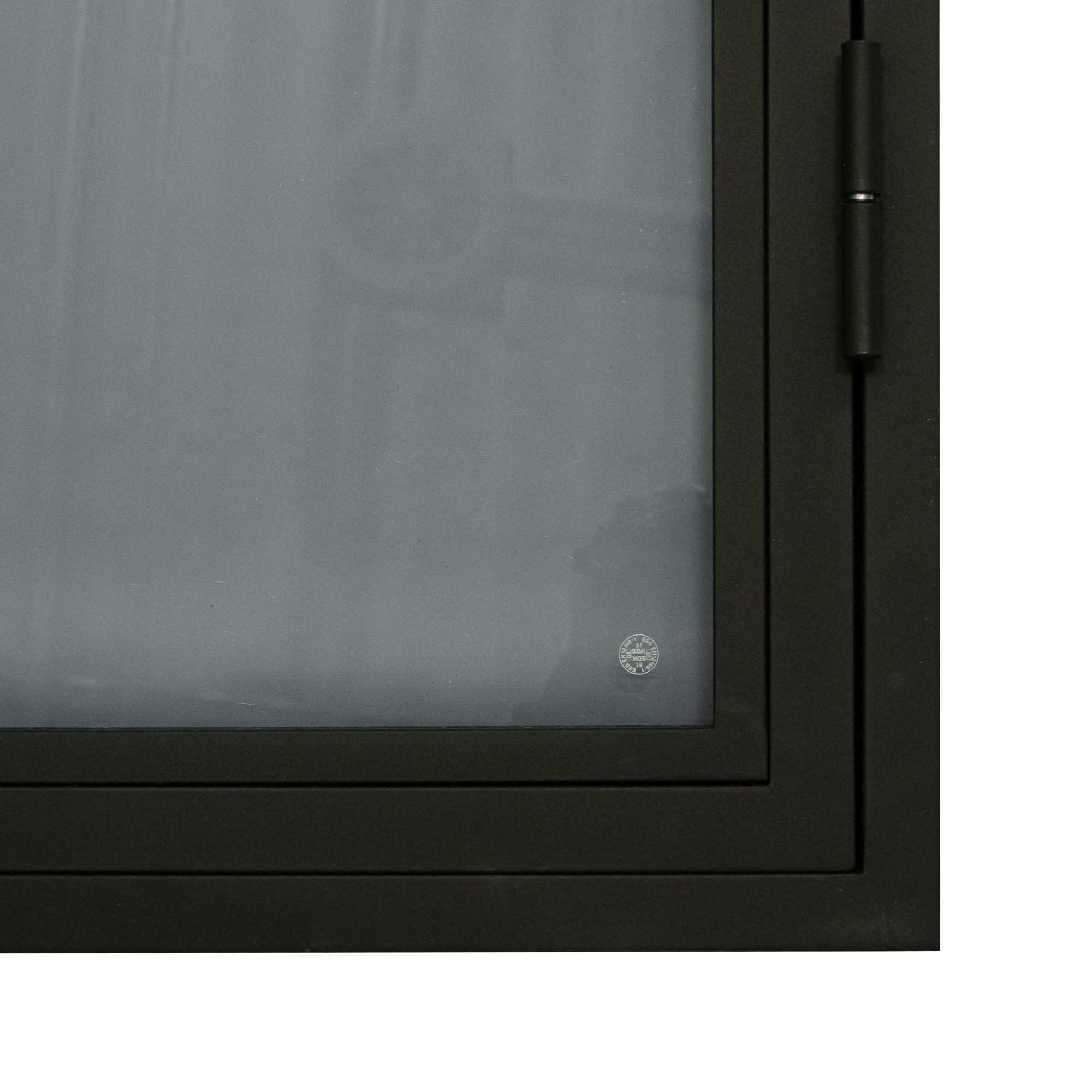 inova wohnen Glasschiebetür Grauglas schwarzer Stahlrahmen, Komplett Set offene Laufschiene Softclose Loftstyle – Bild 5 von 5