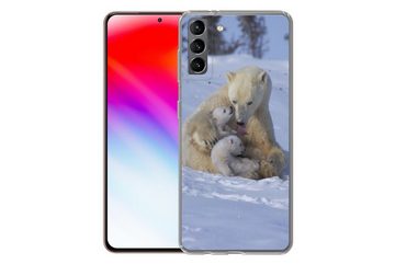 MuchoWow Handyhülle Eisbären - Schnee - Weiß, Phone Case, Handyhülle Samsung Galaxy S21 Plus, Silikon, Schutzhülle