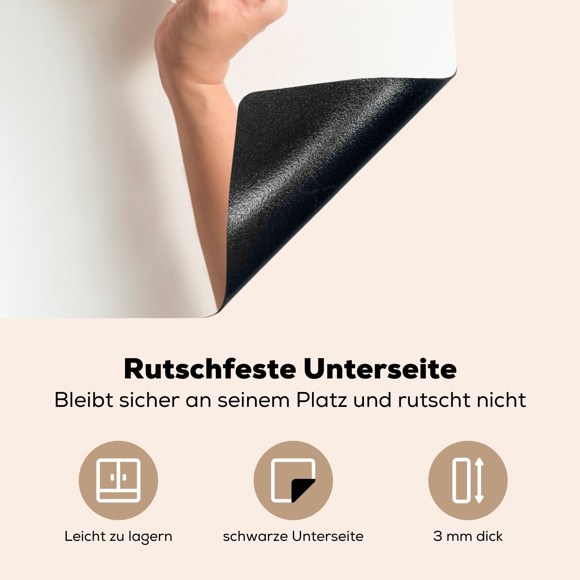 Ceranfeldabdeckung, tlg), (1 Herdblende-/Abdeckplatte 78x78 Ein Hauch Arbeitsplatte MuchoWow Parfümflasche, cm, Rosenduft einer küche Vinyl, aus von für