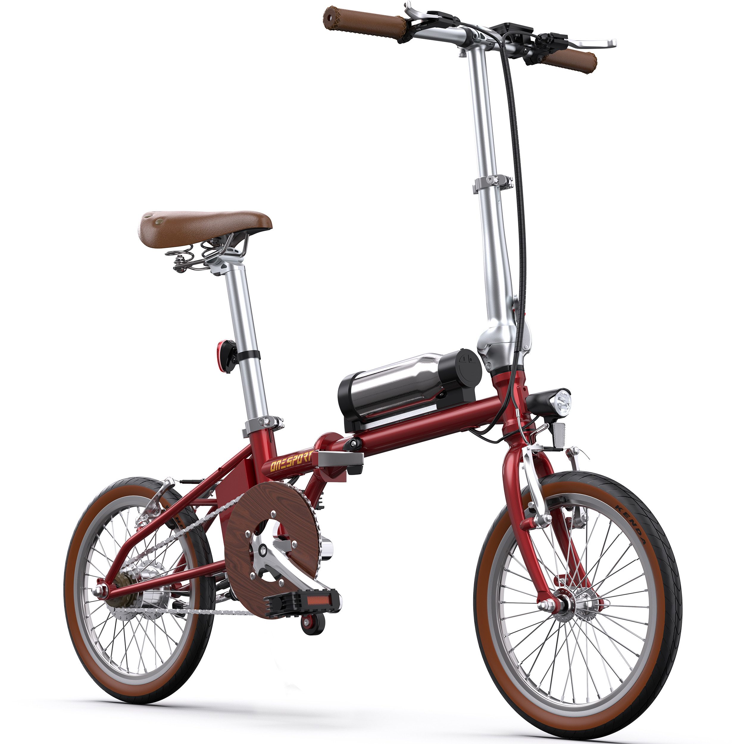 Onesport E-Bike Cityrad OT02 e bike für herren u.damen 187Wh 36V 250W klapprad, 1 Gang, Kettenschaltung, Heckmotor, 187,2 Wh, 36V 250W 30Nm Klapp-E-Bike 40km Reichweite 14,5kg leicht