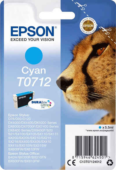 Epson T0712 Tintenpatrone (original Druckerpatrone T0712 cyan)
