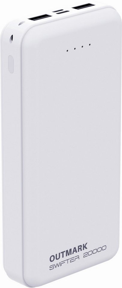 OUTMARK SWIFTER 20.000mah, 2x USB-A Ausgang, 1x USB-C Ladeeingang Akku Powerbank 20000 mAh, Fast Charge 2 x 2,4A