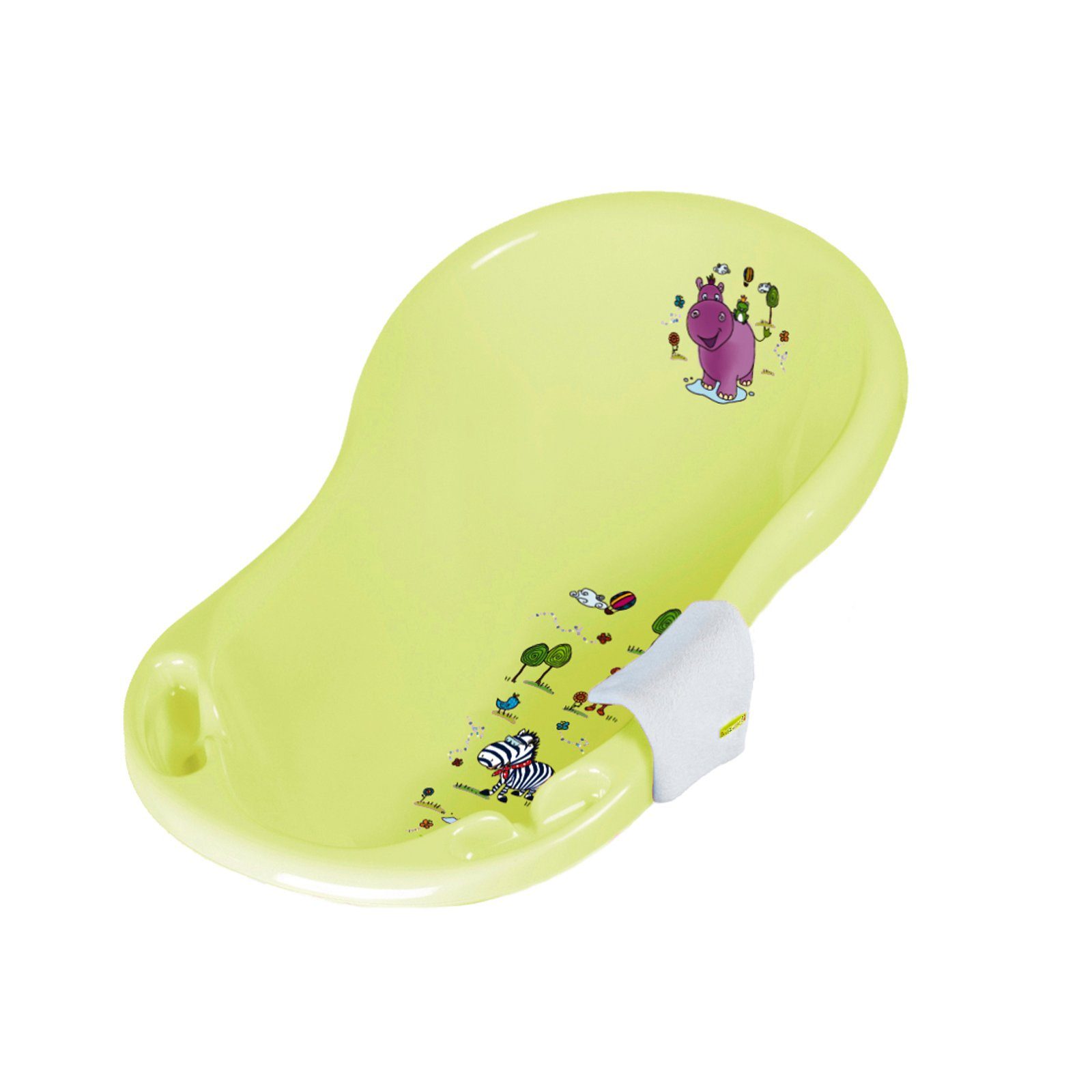 Babybadewanne Baby Badewanne 84 cm Hippo grün + Waschhandschuh