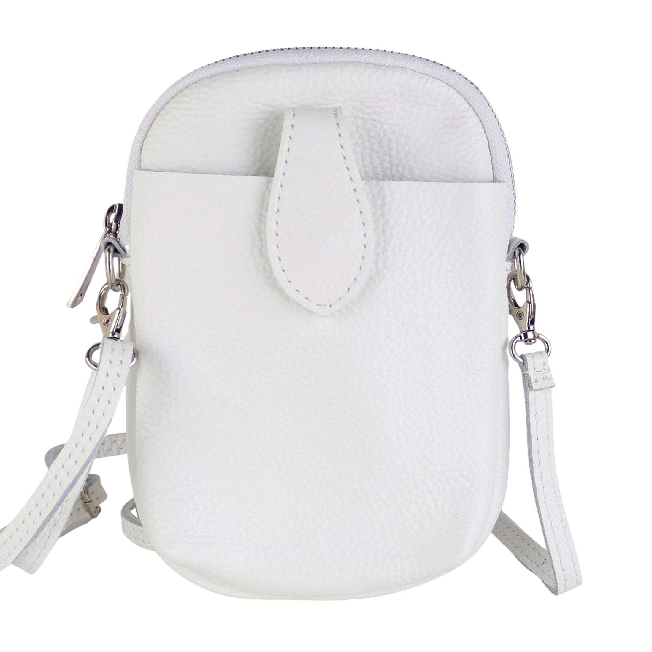 MIRROSI Handytasche Damen Kleine Umhängetasche aus Echtleder Made in Itlay (ca. 14x21x3cm), Mini Handytasche zum Umhängen, Handy Tasche