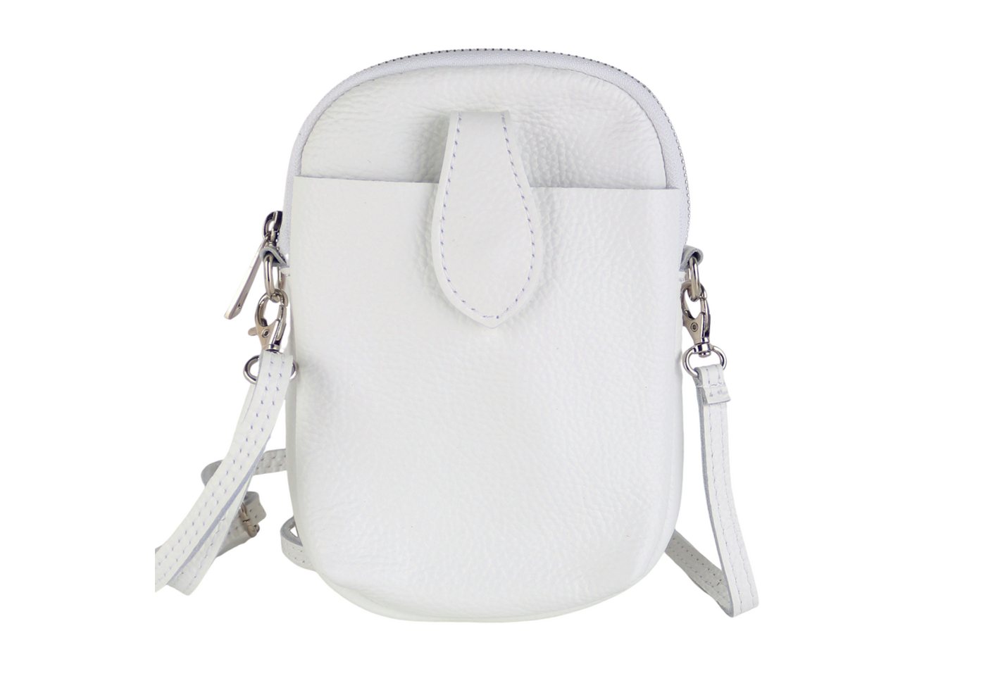MIRROSI Handytasche Damen Kleine Umhängetasche aus Echtleder Made in Itlay (ca. 14x21x3cm), Mini Handytasche zum Umhängen, Handy Tasche