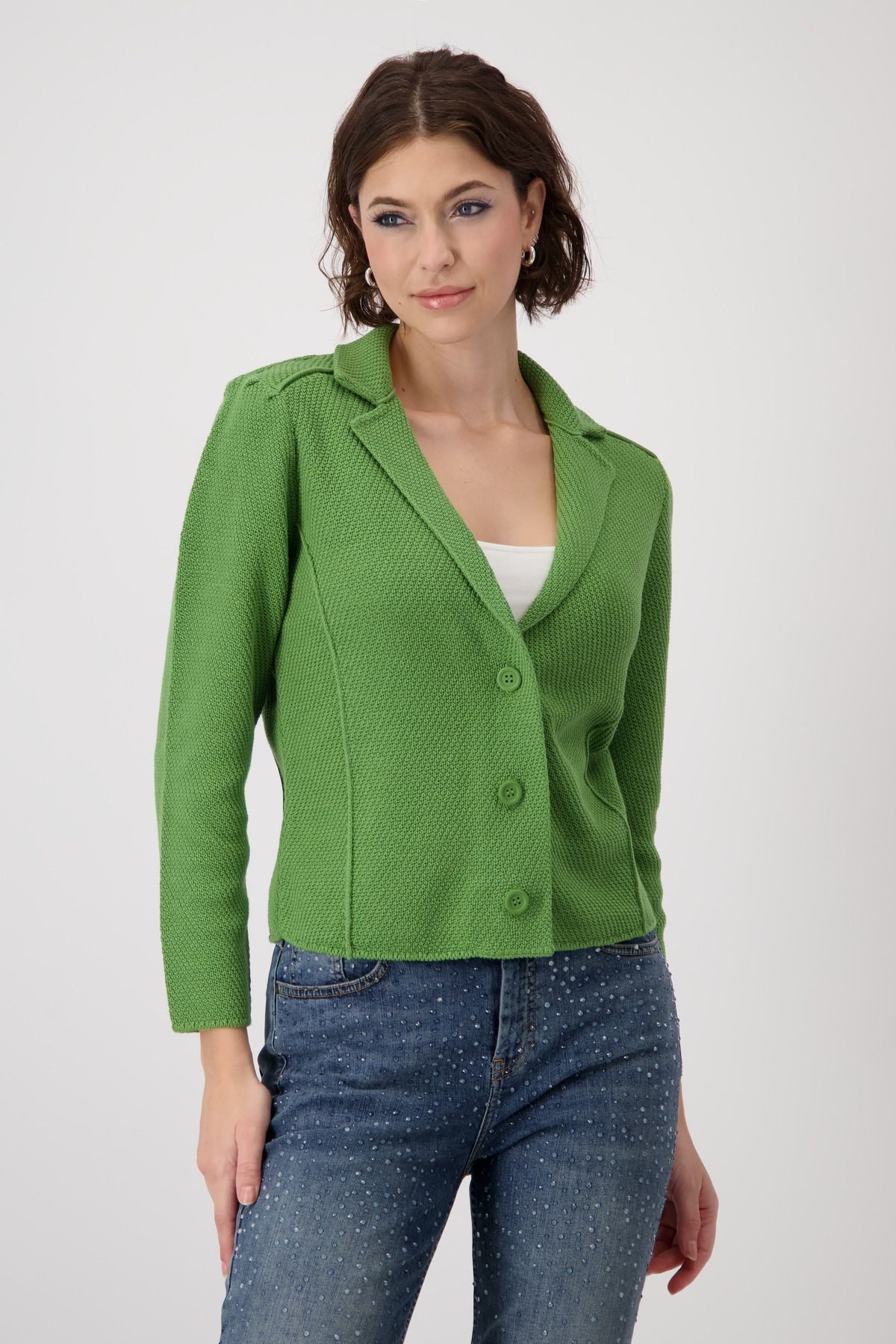 Monari Strickjacke mit Reverskragen und Knöpfen günstig online kaufen