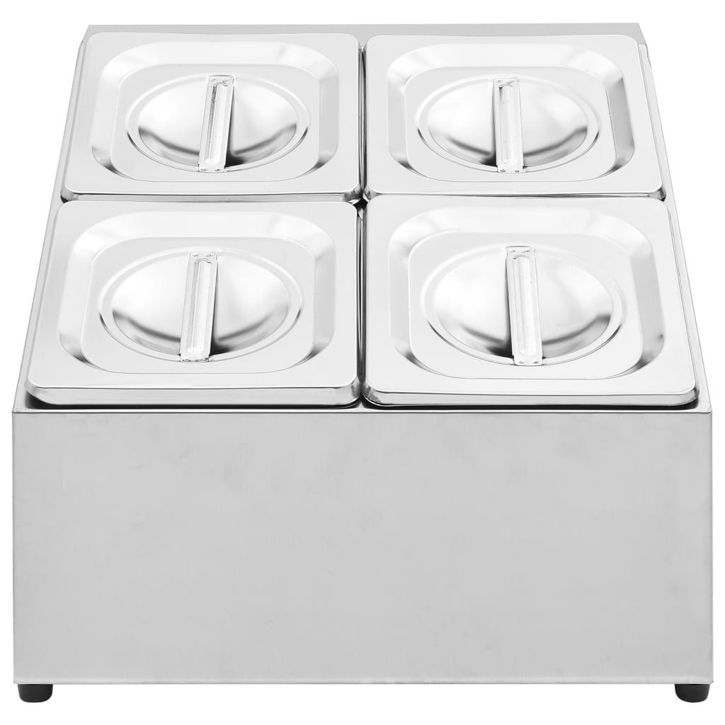 vidaXL Küchenregal Gastronorm-Ständer mit 4 GN 1/6 Behältern Edelstahl