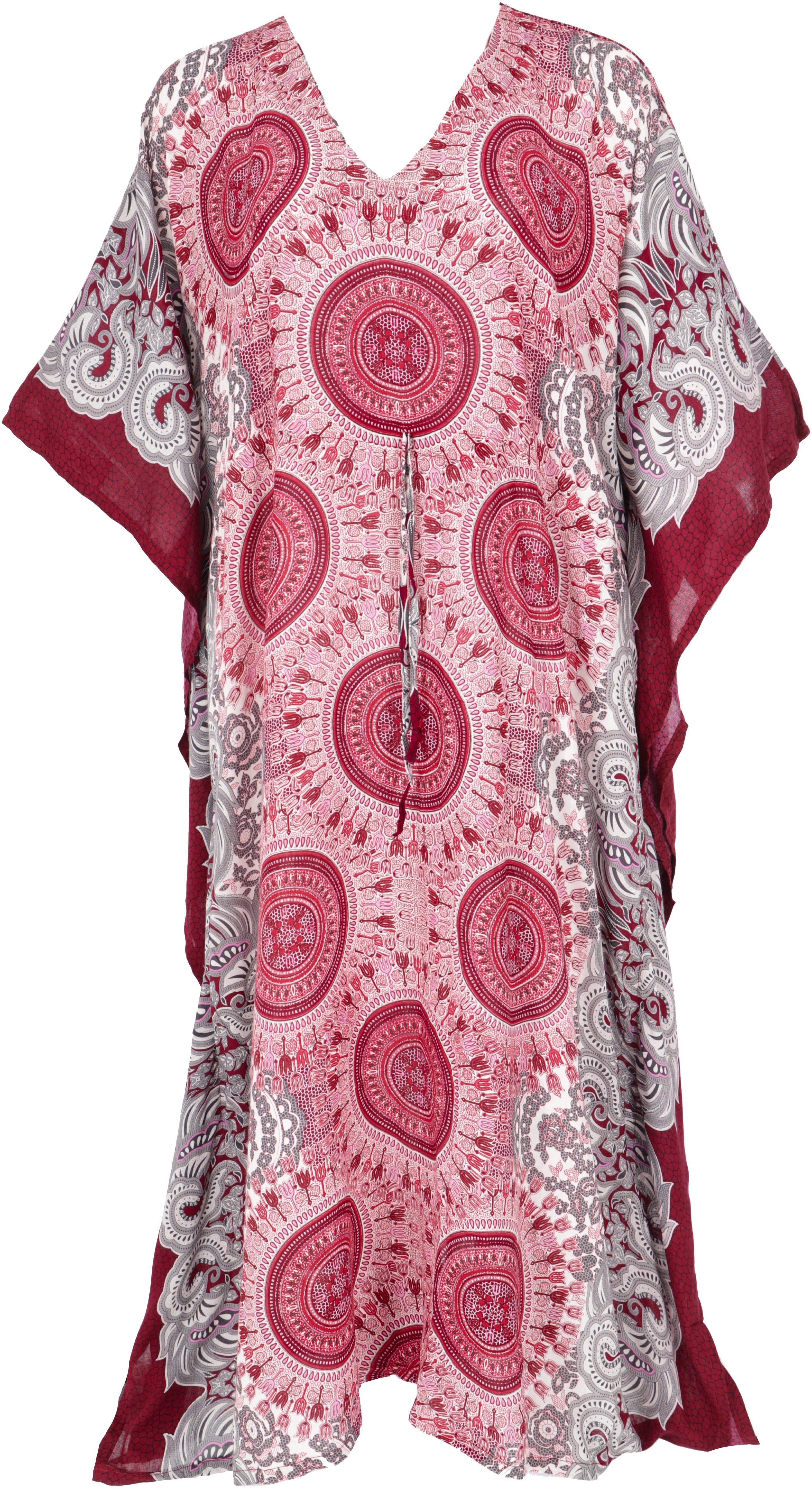 Guru-Shop Midikleid Ponchokleid, Kaftan, Maxikleid, Strandkleid - rot alter günstig online kaufen