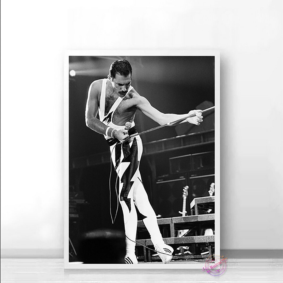 TPFLiving Kunstdruck (OHNE RAHMEN) Poster - Leinwand - Wandbild, Freddie Mercury - Rocksänger der 70-iger und 80-ger Jahre - Queen - (Leinwand Wohnzimmer, Leinwand Bilder, Kunstdruck), Leinwandbild bunt - Größe 13x18cm