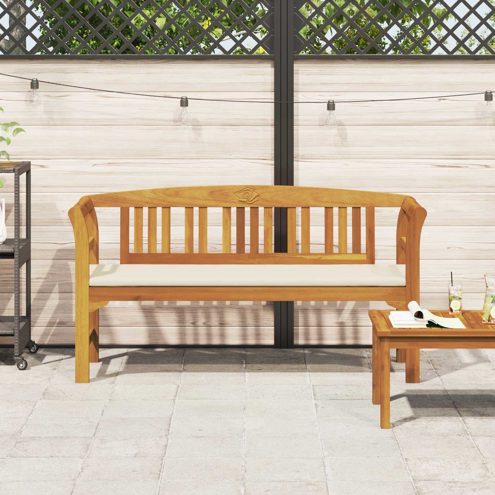 vidaXL Gartenbank Rosenbank Natur 157 x 46 x 82,5 cm Massivholz